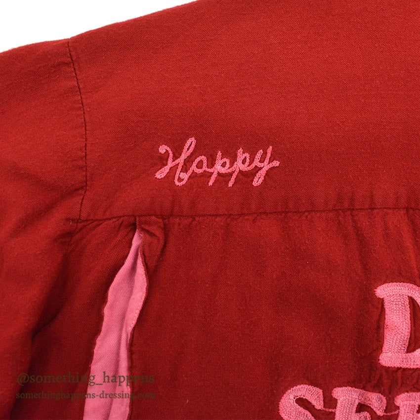 1960's TWO-TONE EMBROIDERY BOWLING RAYON SHIRT / UNIQUE BOWLING PIN BUTTON ...