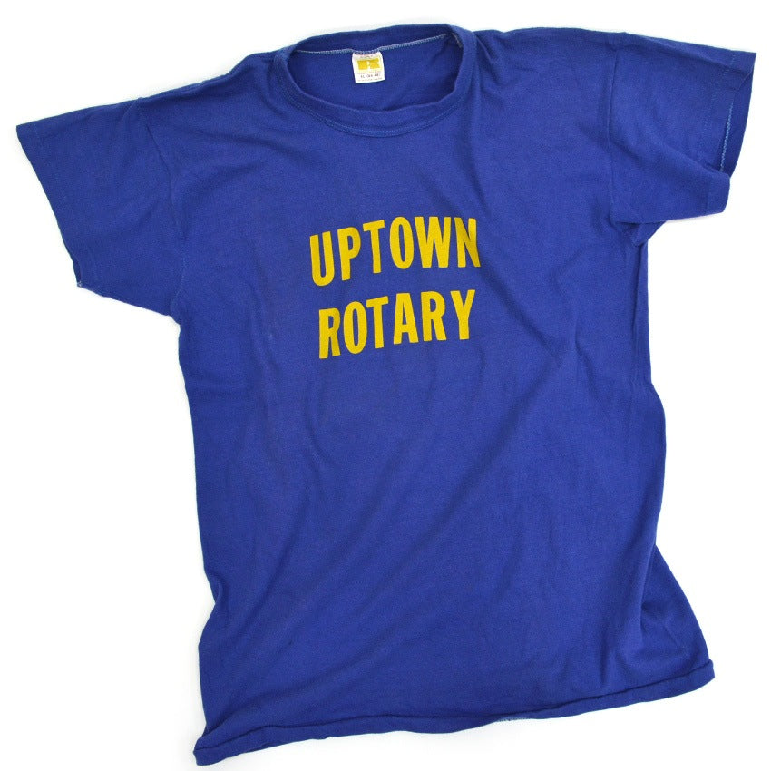 70's Russell Gold Tag 'UPTOWN ROTARY' T-shirt... XL