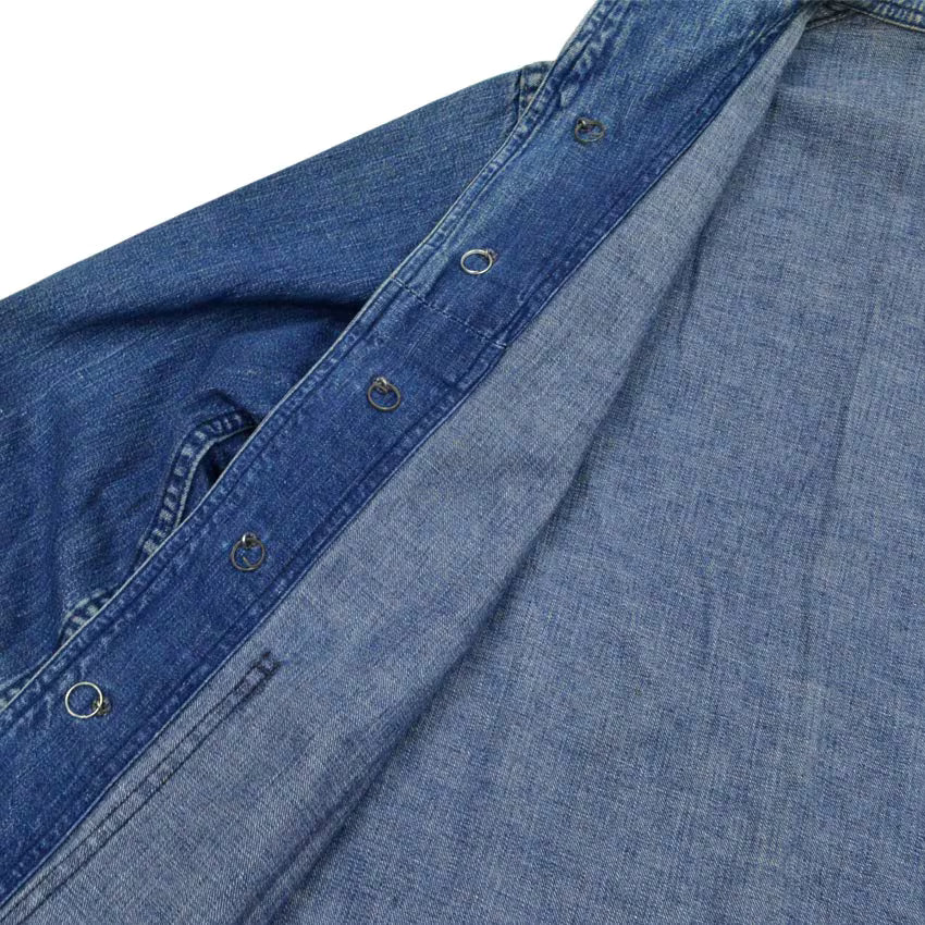 1940s US Navy Shawl Collar Denim Jacket with Stencil...