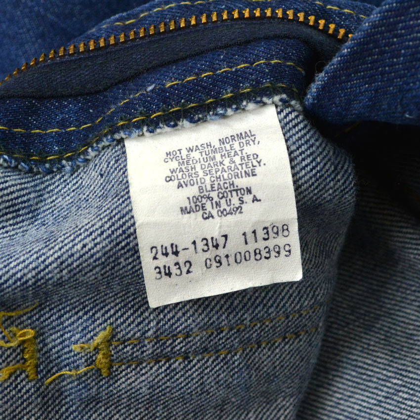 70's Lee 244-1347 デニムブッシュパンツ ストレート 濃紺 ...W34×L32