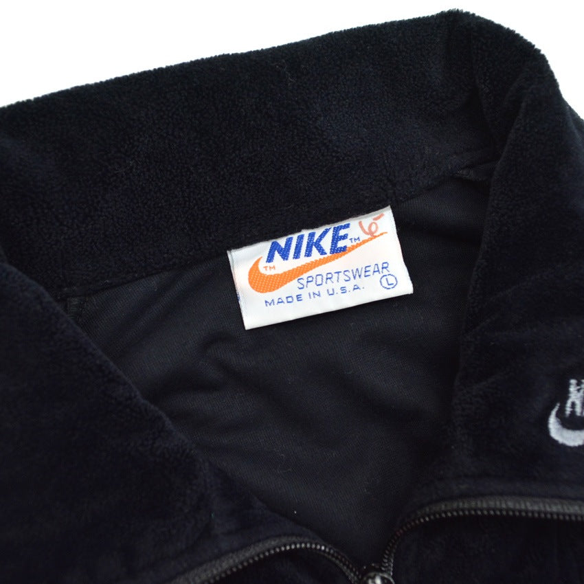 70's NIKE ALL BLACK VELOR TRACK JACKET... L