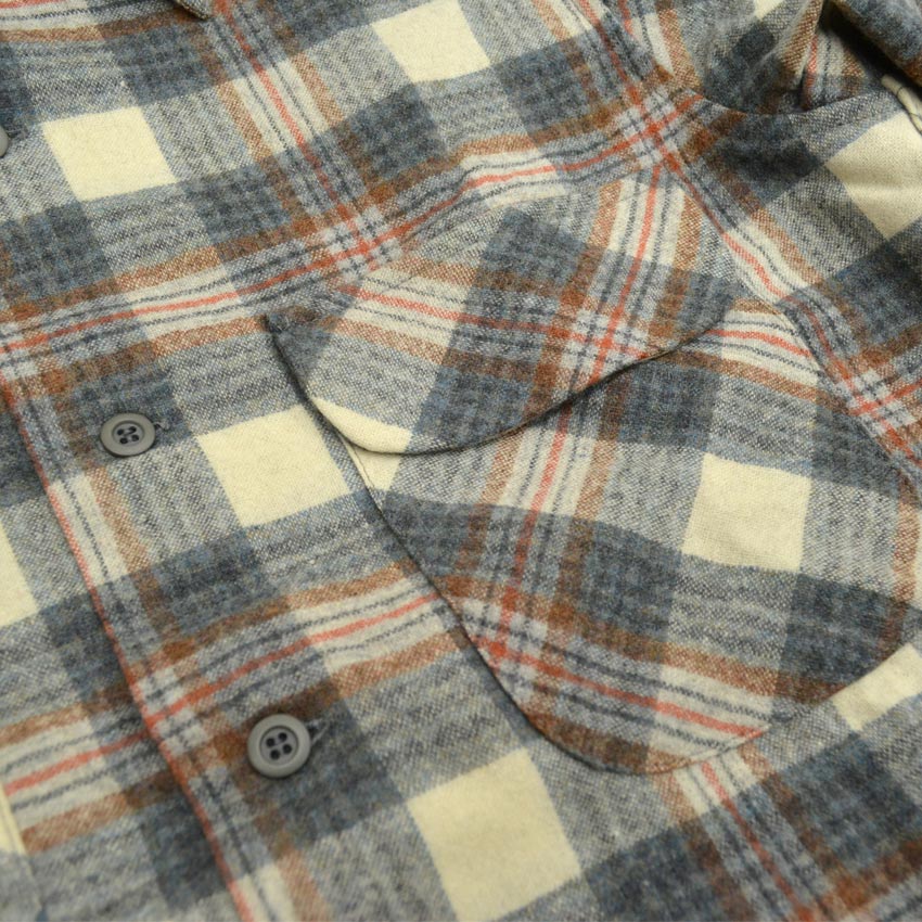 70's Deadstock PENDLETONPlaid Wool Shits  ... M