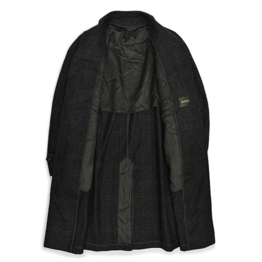 50's Deadstock PENNEYS Black Plaid Wool Coat...