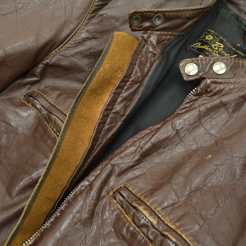 60's BROOKS 'Cafe Racer' SINGLE RIDERS BROWN... 38