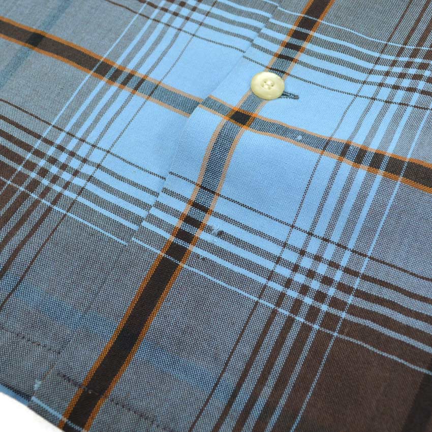 60's~ BRENT PLAID RAYON SHIRTS...M