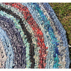 Old American Circle Braided Rug Handmade... Medium 78cm