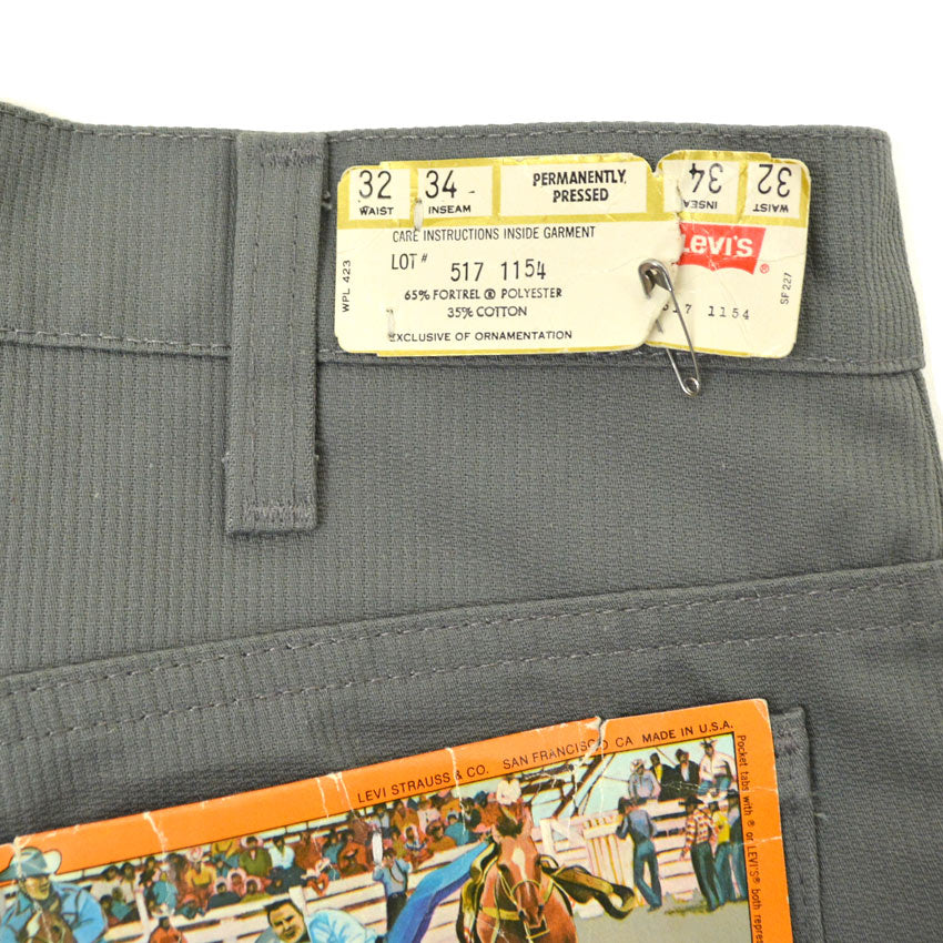 ~80's Deadstock Levi's 517 STA-PREST Pique Grey... W32×L34