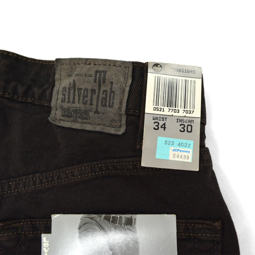 90's Deadstock Levi's silver Tab 'BAGGY' Black Denim Pants... 34×30