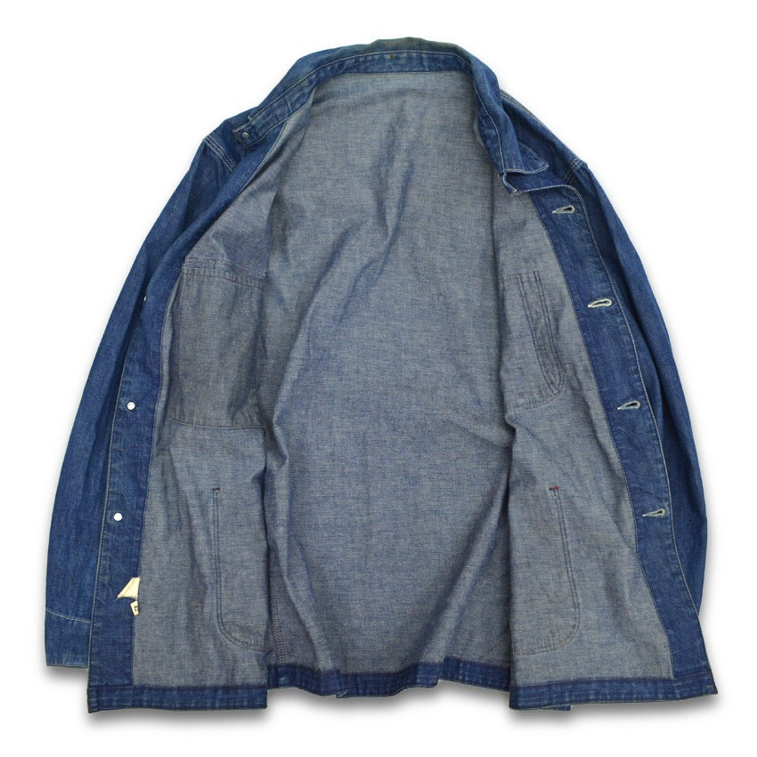 ~60's INDIGO 4POKETS DENIM COVERALL... 42