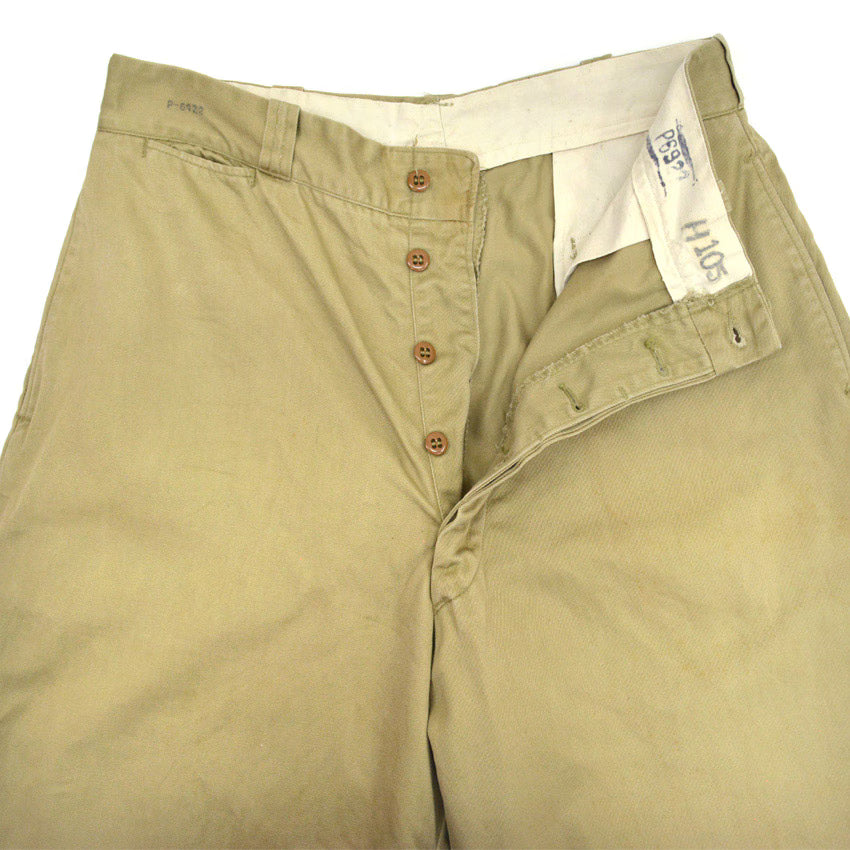 1950s US Army Chino Trousers with Urea Buttons... 32x30