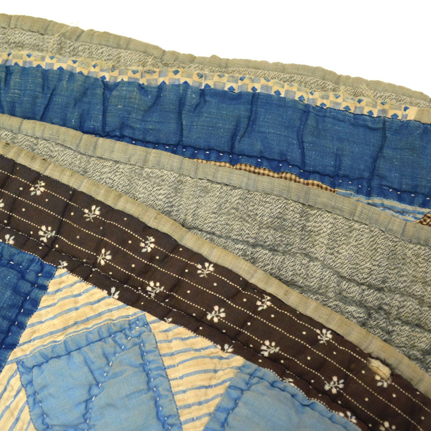 Circa ~1920's Handmade Calico Patchwork Quilt... 181cm×185cm
