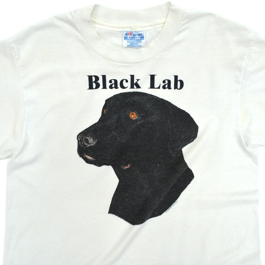 80s Hanes 'Black Lab' Labrador Retriever Dog Print T-Shirt... M