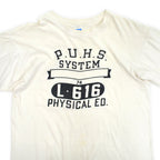 70's Champion Bar Tag Black x White Discharge Print T-Shirt with some distressing... L
