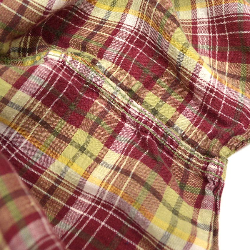 80's- BANANA REPUBLIC Irish Linen Check Shirt...