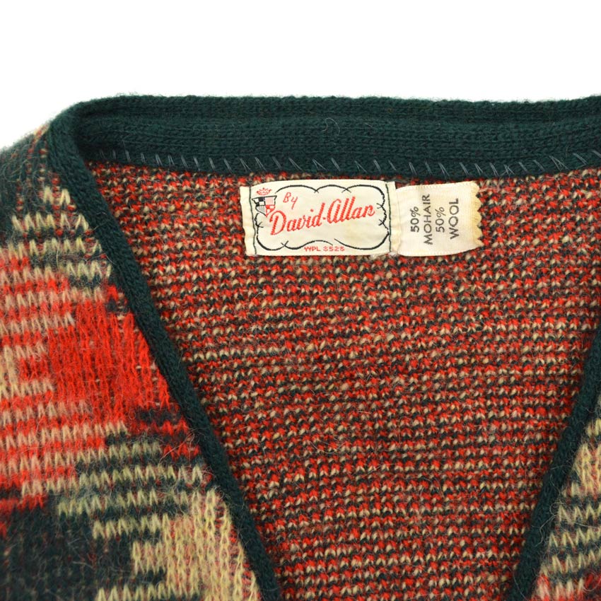60's David Allan mohair cardigan... about XL