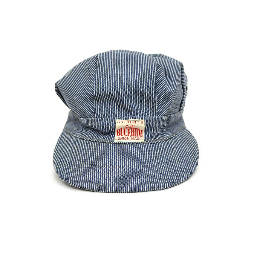 40's~ ANTHONY'S SUPER BUCKHIDE PINSTRIPE WORK CAP...57cm