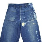 ~60's USNAVY DUNGAREES BLEACHED INDIGO DENIM TROUSERS...