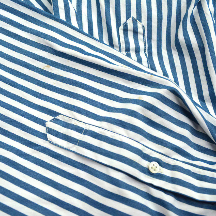 1980's BANANA REPUBLIC SAFARI & TRAVEL STRIPE SHIRT...S