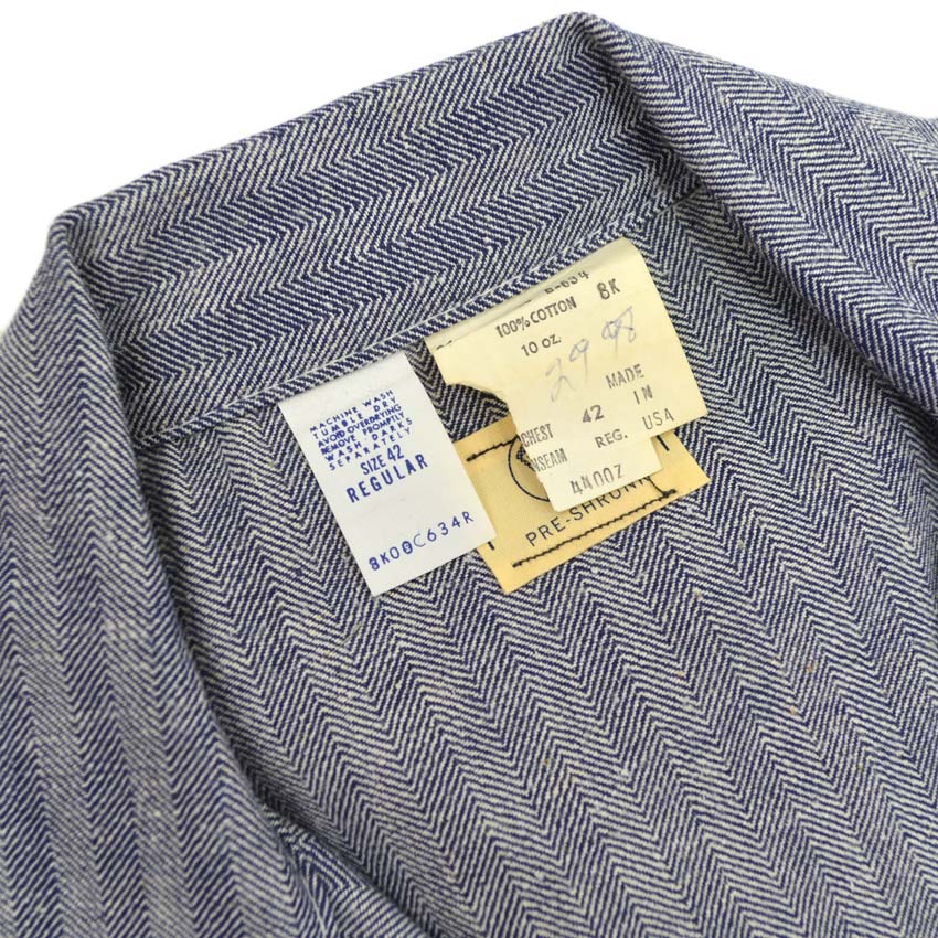 60's Deadstock BLUE BELL HBT ALL IN ONE with ORIGINAL BAND... 42R