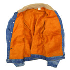 60's BIG SMITH Buckaroo Denim Jacket Orange Boa HIGE... 40