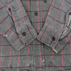 70's FIVE BROTHER CHECK FLANNEL SHIRT... M
