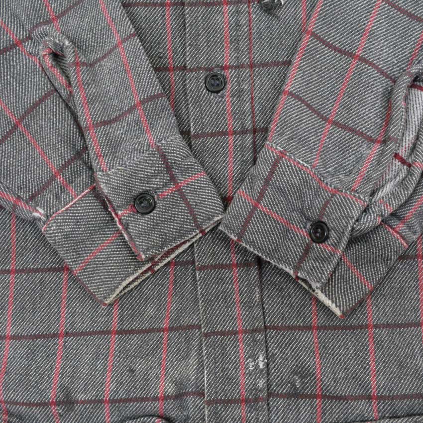 70's FIVE BROTHER CHECK FLANNEL SHIRT... M