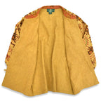 90's ORVIS Indian Cotton Embroidered Jacket with Fish Buttons... M