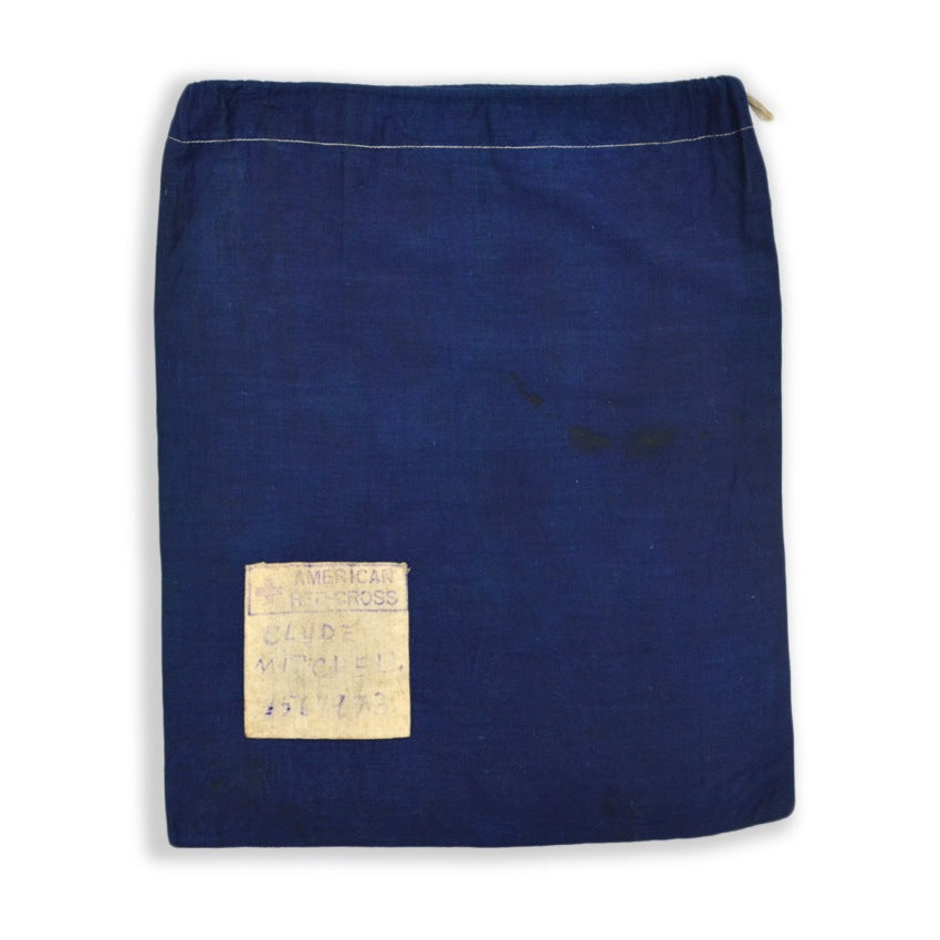 AMERICAN RED CROSS ww1 INDIGO COTTON DITTY BAG...
