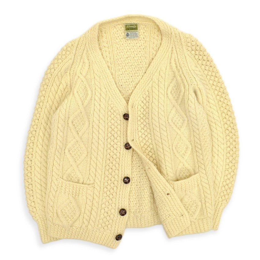 70s Kennedy of Ardara Aran knit cardigan, made in Ireland...