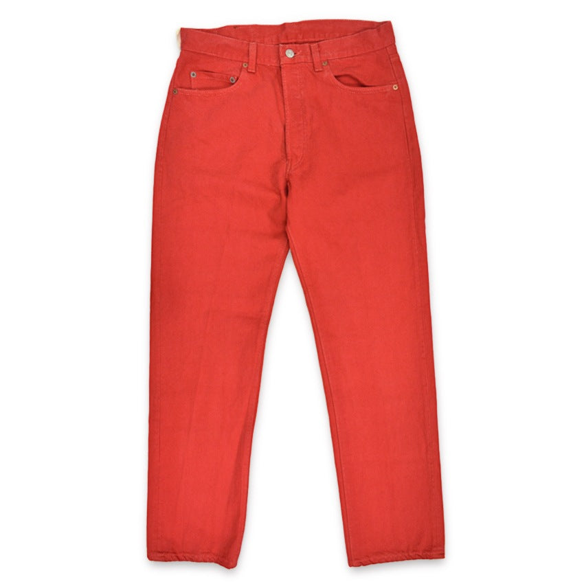 1980's Deadstock Levi's 501 Red dyed Denim pants... W32 L32