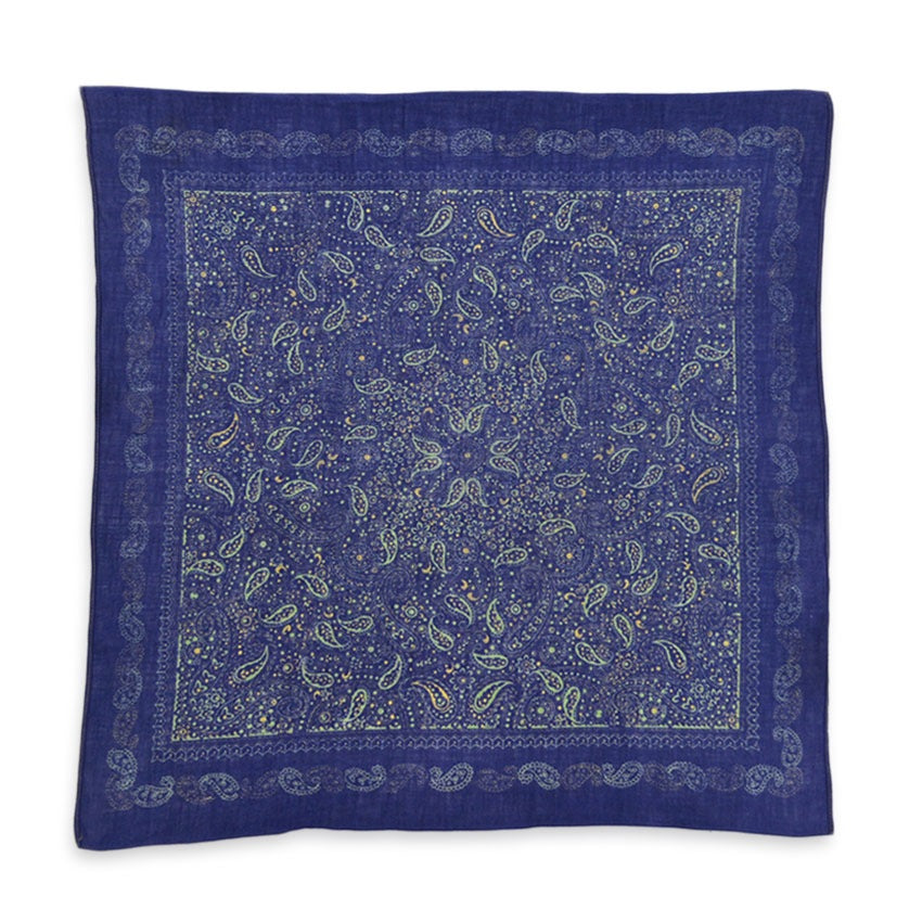 1940's~ OLD PAISLEY BANDANA NAVY both ears...
