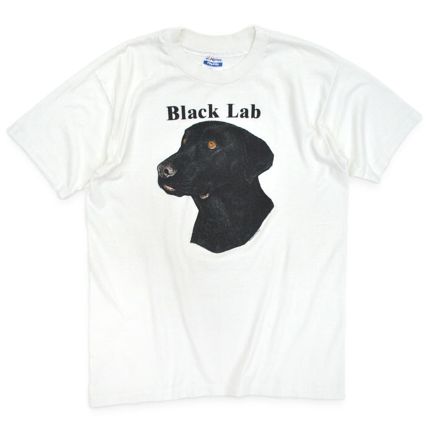 1990's Hanes Black lab Dog Print T-shirt...L