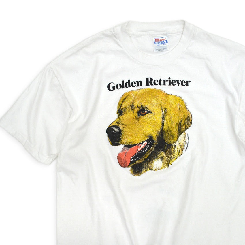 1990's Hanes BEEFY-T Golden Retriever Dog Print T-shirt ... XL