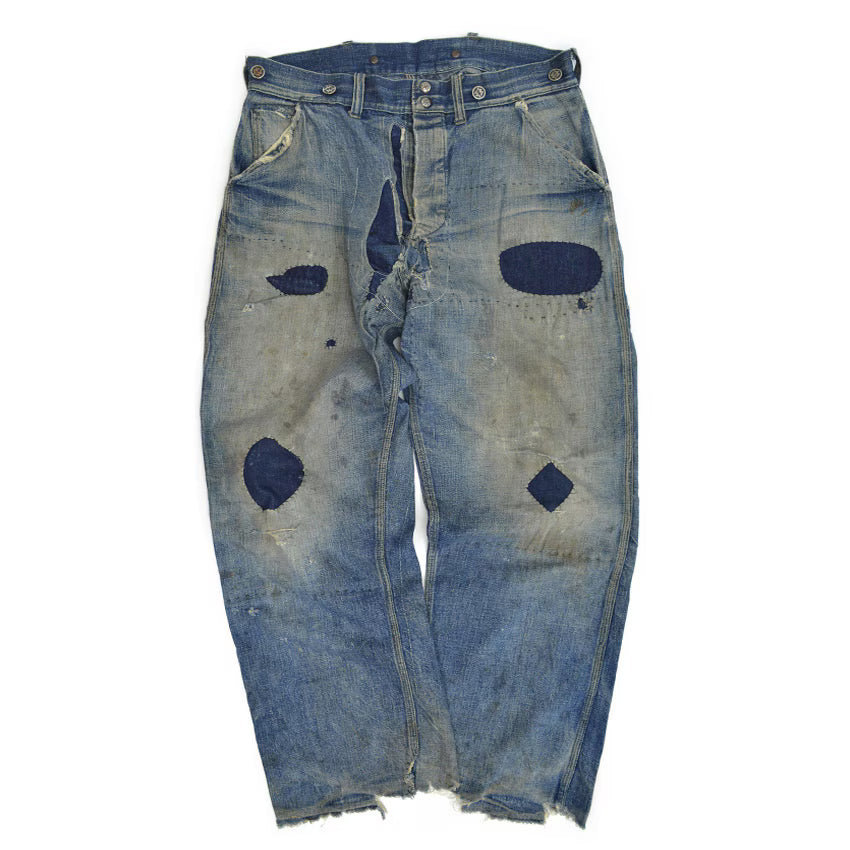 1930's Montgomery Ward Buckle Back Denim Pants... W32 L29.5