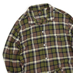 ~1960's Needles California GREEN & BLACK PLAID RAYON SHIRT...L