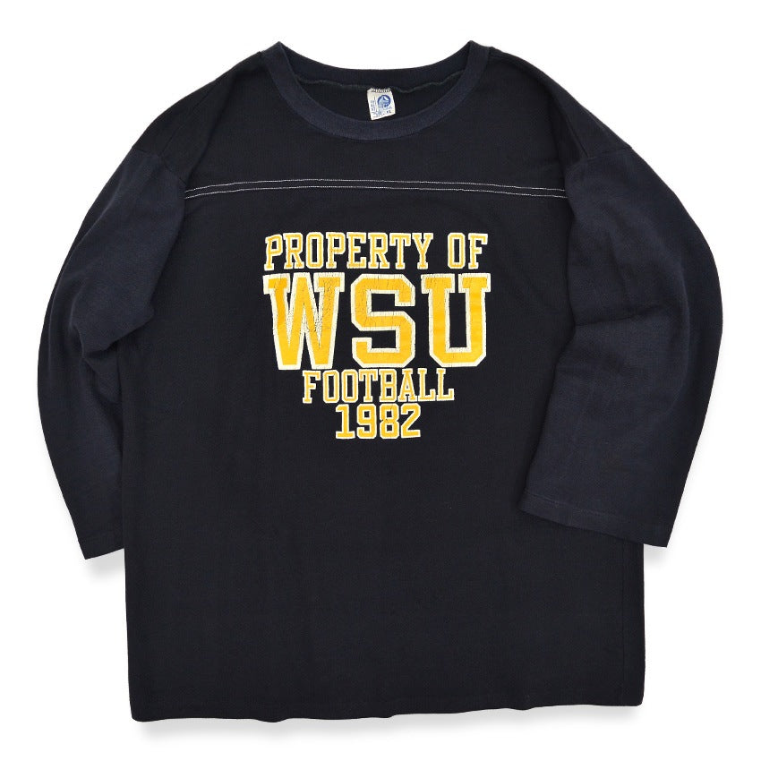 1980's ARTEX BLACK & DARK NAVY WSU FOOTBALL SHIRT ... XL
