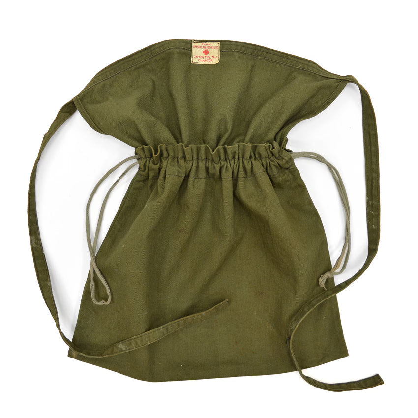 ~40's AMERICAN RED CROSS WW2 HBT APRON BAG...