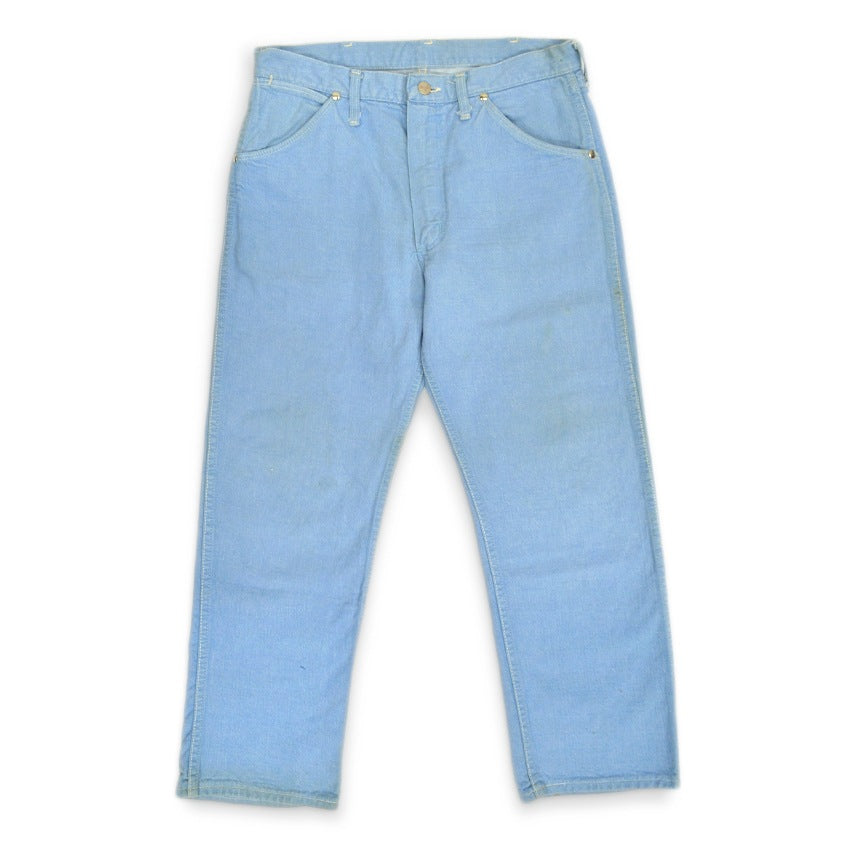 1960's Wrangler 22MWZ Sax Blue Denim Pants... W32 L28