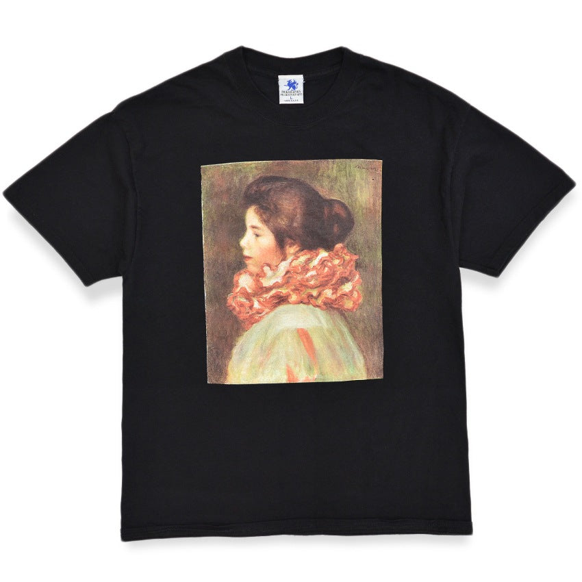 ~2000s PMA Renoir Girl with Red Pleated Collar T-SHIRT Made in USA ... L