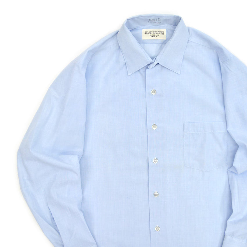 1960's USAF BROADCLOTH BLUE AF SHADE 1550 SHIRT ONE WASH... 141/2
