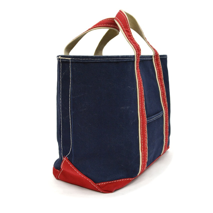 1980's LLBEAN DELUXE BOAT AND TOTE NAVY & RED MINT... LARGE