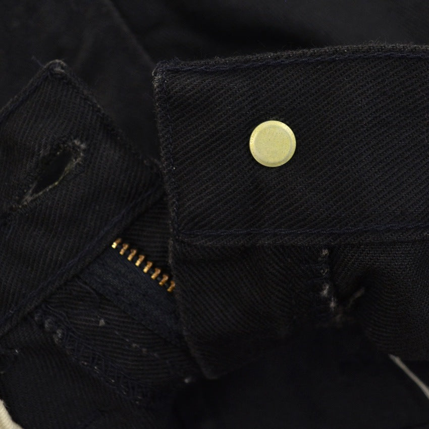 1960's LEVI'S 518 BIG-E BLACK Katsuragi COTTON TWILL PANTS... W32 L33