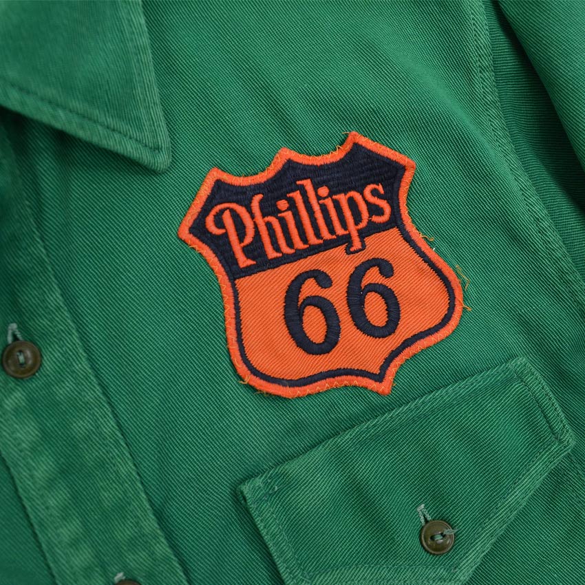 1940's〜 T.S.LANKFORD&SONS PHILLIP66 GREEN COTTON TWILL SHIRT ... 15