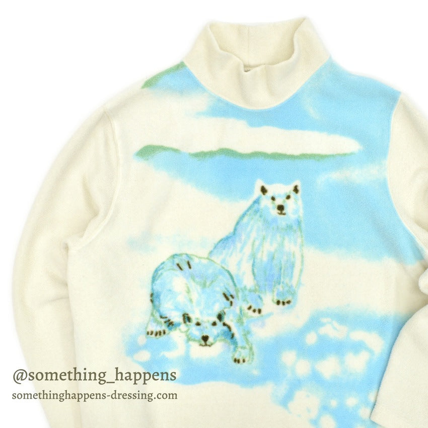 1990's CATALINA POLAR BEAR MOCK NECK FLEECE ...