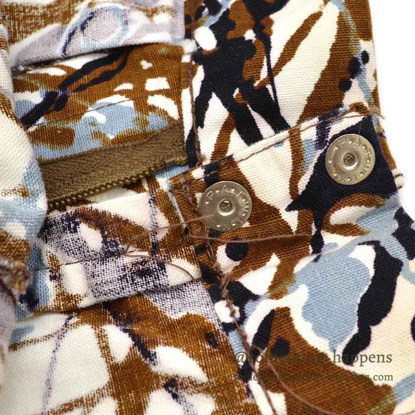 1960's~ PURITAN ART PAINT PRINT COTTON PANTS... W33 L28
