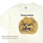1990's HANES POMERANIAN DOG PRINT T-SHIRT ... LARGE
