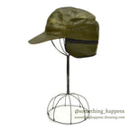 ~1940's LLBEAN HUNTING LEATHER CAP OLIVE...