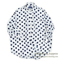 1990's~ ESPRIT SPORTS NAVY DOTS RAYON SHIRT...M