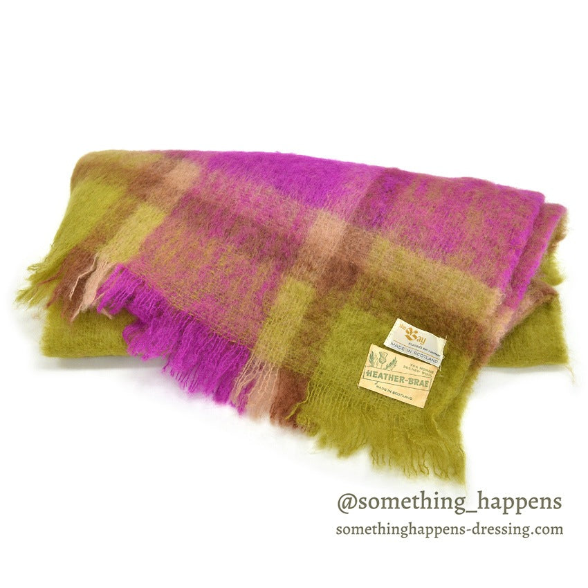 OLD HUDSON'S BAY HEATHER-BRAE MOHAIR BIG MUFFLER... 184cm×50cm