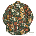1980's BANANA REPUBLIC SAFARI & TRAVEL DOG PRINT SHIRT ... M
